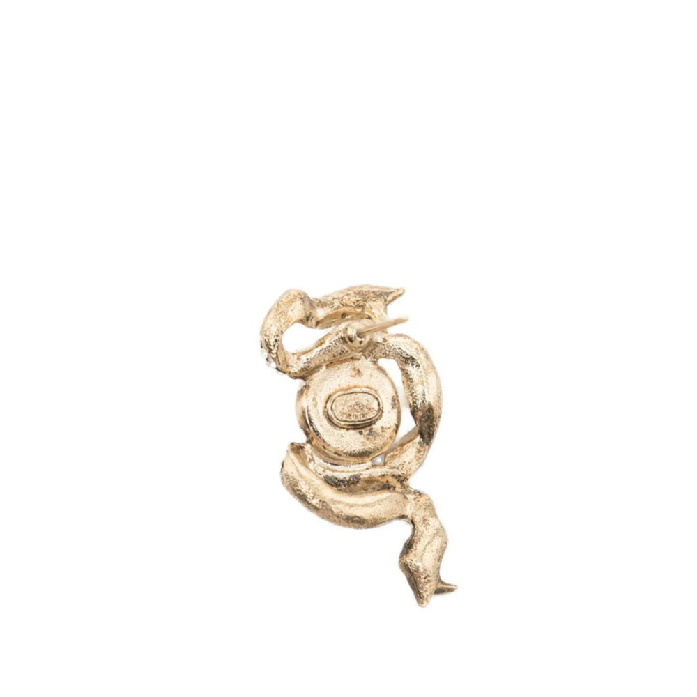 CHANEL Gold Pearl Logo Earrings - Picture 3 of 3